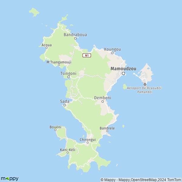 La carte du département Mayotte