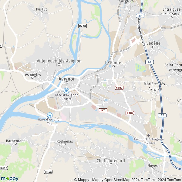 La carte pour la ville de Avignon 84000-84140
